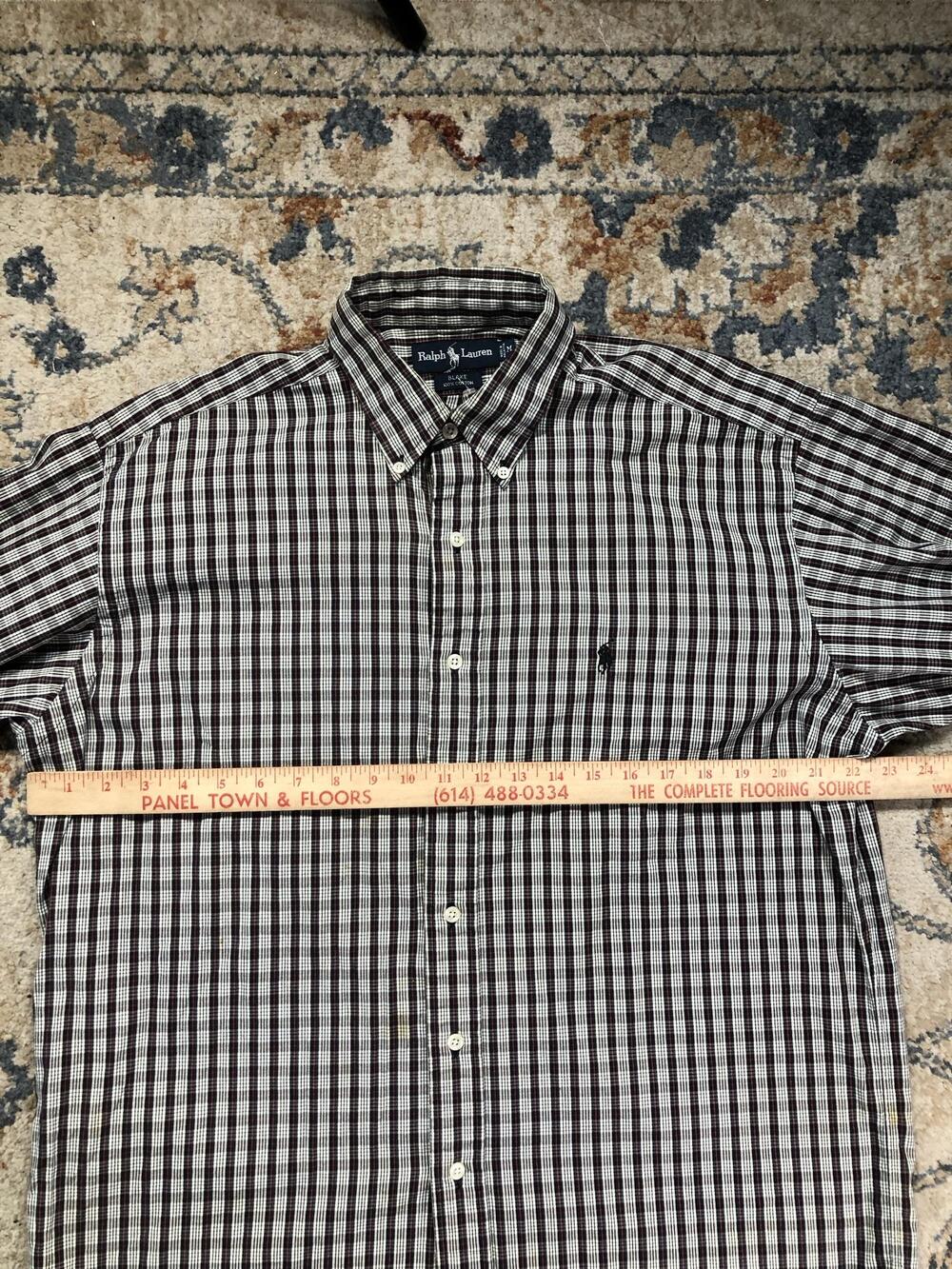 Ralph Lauren Shirt Mens Medium Black Check Long Sleeve Blake Button Down Cotton - Picture 11 of 13